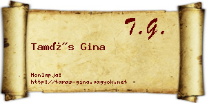 Tamás Gina névjegykártya